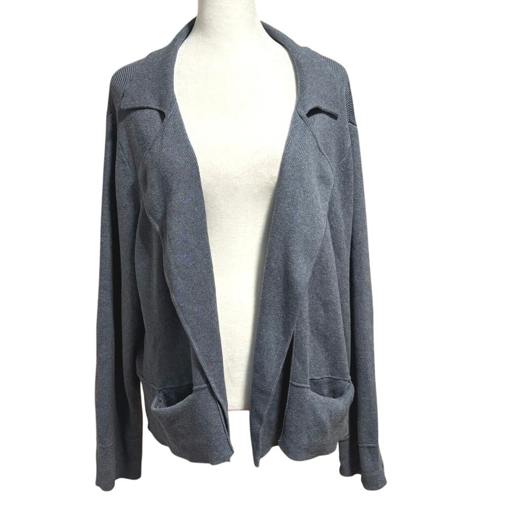 Poetry Size 16 Cardigan Sweater Open Front 100% Cotton Blue